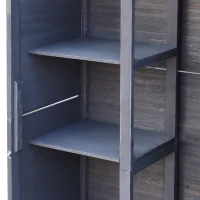 Outsunny Sopron de gradina 89 x 50 cm, din lemn pe 4 niveluri, cu 3 rafturi, Usi duble cu blocare, gri inchis(m-11)