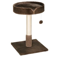 PawHut Small Cat Tree for Indoor Cats with Sisal Scratching Post Kitten Bed Cushion Ball Toy, Brown, 45x45x70 cm(m-1)