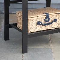 Outsunny Gratar cu Carbune 3 in 1 cu Rafturi Laterale Pliabile 124x66x112cm, Negru(m-10)