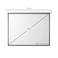 Homcom Ecran Proiectie Motorizat 100inch Alb Perlat si telecomanda(m-3)