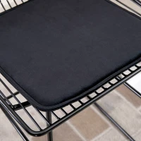 HOMCOM Set of 2 Bar Stools, Modern Counter Height Breakfast Bar Chairs with Wire Metal Frame for Kitchen, Dining Room, Black(m-9)