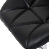 HOMCOM Diamond Design Swivel Leather Bar Stool Breakfast Barstool Kitchen Pub Dining Chair Gas Lift PU Chair Metal Chrome Base Adjustable Height (Black)(m-7)