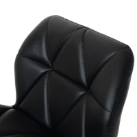 HOMCOM Diamond Design Swivel Leather Bar Stool Breakfast Barstool Kitchen Pub Dining Chair Gas Lift PU Chair Metal Chrome Base Adjustable Height (Black)(m-8)