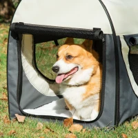 PawHut TRANSPORTER DLA ZWIERZĄT TORBA DLA PSA KOTA (XL) - 81x56x66 cm, szaro-kremowy(m-9)