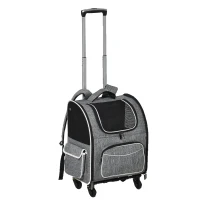 Pawhut 2-in-1 Hondentransporttas Oxford-stof Grijs + Wit + Zwart(m-1)