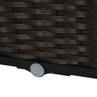 Outsunny verhoogd bed, plantenbak met afwateringsgaten, bloembak in rotan-look, PP, bruin(m-9)