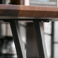 HOMCOM Tavolo da Pranzo Stile Industriale, Tavolo da Cucina Moderno in Legno Rettangolare 120x60x75cm Nero e Color Noce(m-9)