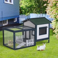 PawHut Konijnenhok, konijnenhok, caviahok, konijnenhok, hok voor kleine dieren, ren(m-10)