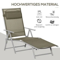 Outsunny Leżak, leżak plażowy, leżak ogrodowy, składany z poduszką, metal + tkanina Oxford, czarny, 137 x 63,5 x 100,5 cm(m-4)