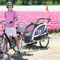 HOMCOM PRZYCZEPA DO ROWERU JOGGER 2w1 fioletowa(m-10)