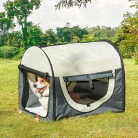 PawHut TRANSPORTER DLA ZWIERZĄT TORBA DLA PSA KOTA (XL) - 81x56x66 cm, szaro-kremowy(m-2)