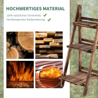 Outsunny Plantenetagere bloementrap bloemenbank plantenrek standaard 3 trappen vurenhout(m-4)