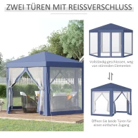 Tuinpaviljoen partytent paviljoen tuintent feesttent 6-hoekig, 3,9x3,9m(m-6)
