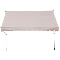 Outsunny Luifel vouwarm knikarmluifel zonwering handslinger balkon aluminium 2 x 1,5 m beige(m-11)
