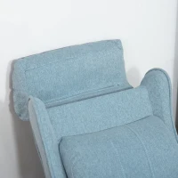 HOMCOM Fotel dziecięcy sofa dziecięca kanapa dziecięca tapczan regulowany z podnóżkiem niebieski(m-7)