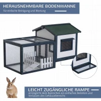 PawHut Konijnenhok, konijnenhok, caviahok, konijnenhok, hok voor kleine dieren, ren(m-6)