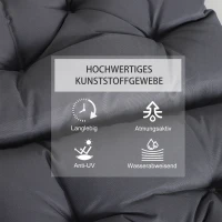 Outsunny Set van 2 kussens voor stoelen met lage rugleuning stoelkussens zitkussens tuinkussens grijs(m-4)