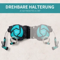 DURHAND® BĘBEN NA WĄŻ ZWIJACZ OBROTOWY 180° OCHRONA PRZED MROZEM -5–45 °C tworzywo zielony + czarny 10 m(m-6)