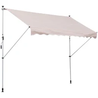 Outsunny Luifel vouwarm knikarmluifel zonwering handslinger balkon aluminium 2 x 1,5 m beige(m-7)