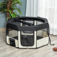 PawHut Puppy-uitloop ren buitenverblijf dierenbox box puppyhek ∅120 x 58 h cm(m-10)