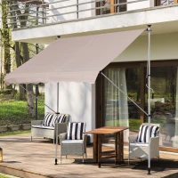 Outsunny Luifel vouwarm knikarmluifel zonwering handslinger balkon aluminium 2 x 1,5 m beige(m-2)