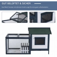 PawHut Konijnenhok, konijnenhok, caviahok, konijnenhok, hok voor kleine dieren, ren(m-4)