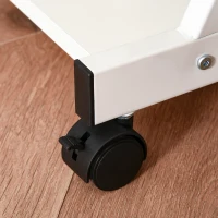 HOMCOM Movable Computer Desk with 4 Moving Wheels Sliding Keyboard Tray Home Office Workstation White(m-12)