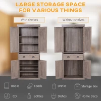 HOMCOM Freestanding Kitchen Cupboard, 184cm Tall Storage Cabinet with Doors and Shelves, Traditional Colonial 4-Door Kitchen Pantry Cupboard with Drawer, Dark Wood Grain(m-8)