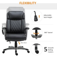 Vinsetto Massage Office Chair High Back with Armrest 6-Point Vibration Executive Chair with Adjustable Height Black(m-7)