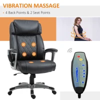 Vinsetto Massage Office Chair High Back with Armrest 6-Point Vibration Executive Chair with Adjustable Height Black(m-4)
