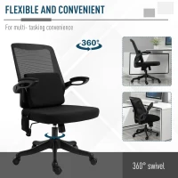Vinsetto Office Chair 2-Point Massage Executive Ergonomic USB Power Mesh Design 360° Swivel with Lumbar Support, Black(m-5)