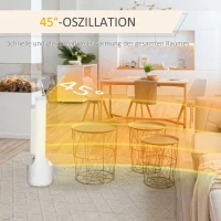 HOMCOM Heizgerät Heizlüfter 2000W Elektroheizer Keramik Heizturm mit Fernbedienung 12-Stunden-Timer Oszillation Heizer Heizung Kunststoff Weiß Ø15,1 x 50,9H cm(m-4)