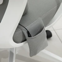 Vinsetto Mesh Massage Office Chair w/Pillow&Headrest Adjustable Height High Back Rocking Armrest Home Office Grey(m-14)