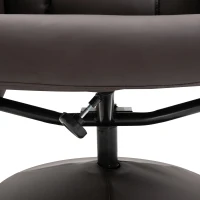 HOMCOM Poltrona Relax com Apoio para os Pés Estofada em PU Poltrona Relax Reclinável até 145° e Giratório 360° com Encosto Ajustável para Sala de Estar Dormitório Escritório 81x81x105cm Marrom(m-8)
