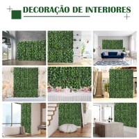 Outsunny Vedação Artificial em Rolo 3x1m Vedação de Privacidade para Balcão Jardim Exterior Planta Decorativa de Parede PE Verde(m-6)