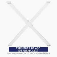 HOMCOM Conjunto de 2 Pés para Mesa Estilo Industrial 40x43cm em Forma de X Pés para Móveis de Aço com Protetores e Parafusos de Montagem Incluídos Branco(m-6)