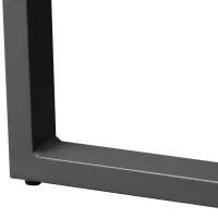 Outsunny Sitzgruppe Gartentischset Gartenmöbel Metall 9 teilig 4 Stühle 4 Hocker Tisch Esstisch Polyester Glas Grau(m-7)