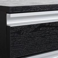 HOMCOM Rollcontainer Aktenschrank Büroschrank mit Schublade Lagerschrank Aufbewahrung Container Spanplatte Schwarz 39x 39 x59,2 cm(m-8)