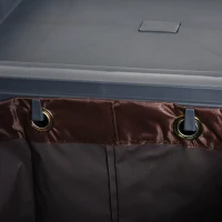 HOMCOM Putzwagen Reinigungswagen Wischwagen Systemwagen mit 4 Gummirollen Grau + Braun, 131 x 56 x 93 cm(m-9)