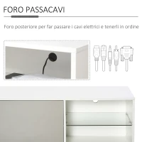 HOMCOM Mobile Porta TV Basso Design Moderno in Legno Bianco e Grigio per Soggiorno o Camera, TV fino a 42"(m-4)
