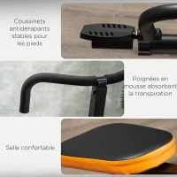 HOMCOM Appareil de fitness total crunch pliable pour crunch abdominaux squat avec assise réglable et poignées ergonomiques(m-6)