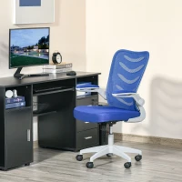 Vinsetto Sedia da Ufficio Ergonomica, Poltrona Girevole, Altezza Regolabile e Braccioli Sollevabili, 58.5x58x94.5-103.5cm, Blu(m-2)