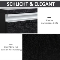 HOMCOM Rollcontainer Aktenschrank Büroschrank mit Schublade Lagerschrank Aufbewahrung Container Spanplatte Schwarz 39x 39 x59,2 cm(m-6)