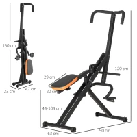 HOMCOM Appareil de fitness total crunch pliable pour crunch abdominaux squat avec assise réglable et poignées ergonomiques(m-3)