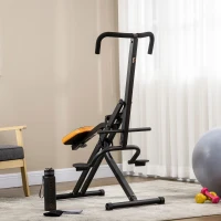 HOMCOM Appareil de fitness total crunch pliable pour crunch abdominaux squat avec assise réglable et poignées ergonomiques(m-2)
