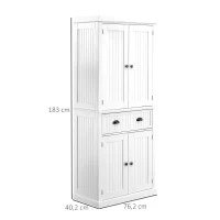 HOMCOM keukenkast servieskast met lade eetkamerkast 6 niveaus MDF wit(m-3)