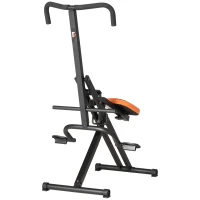 HOMCOM Appareil de fitness total crunch pliable pour crunch abdominaux squat avec assise réglable et poignées ergonomiques(m-11)