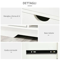 HOMCOM Scarpiera Salvaspazio, Panca Scarpiera in Legno, Mobile Scarpiera da Ingresso, Bianca, 80.5x30.5x43.5cm(m-6)