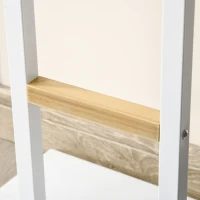 HOMCOM Garderobenständer Standgarderobe mit 8 Haken Kleiderständer weiße Metallrahmen und Bambus-zweige Wohnzimmer Eingangsbereich Schlafzimmer Mantel Handtaschen 34 x 30 x 183 cm(m-8)