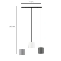 Lampa sufitowa Żyrandol z 3 wiszącymi łańcuchami i 3 oprawami żarówki E14(m-3)